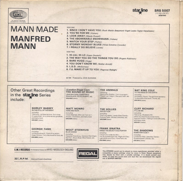 Manfred Mann : Mann Made (LP, Album, RE)