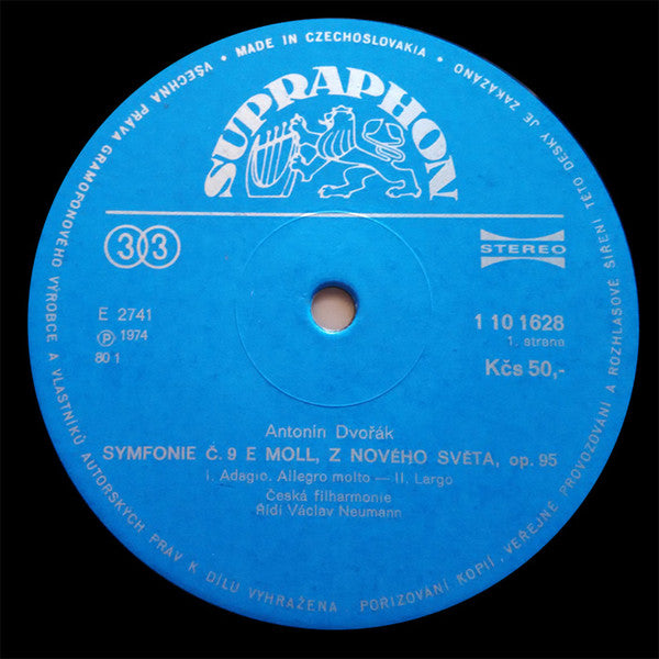 Antonín Dvořák, The Czech Philharmonic Orchestra, Václav Neumann : Symfonie Č.9 E Moll (Z Nového Světa  = Из Нового Света = Aus Der Neuen Welt = From The New World) (LP, Album, RE, RP)