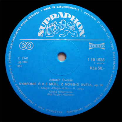 Antonín Dvořák, The Czech Philharmonic Orchestra, Václav Neumann : Symfonie Č.9 E Moll (Z Nového Světa  = Из Нового Света = Aus Der Neuen Welt = From The New World) (LP, Album, RE, RP)