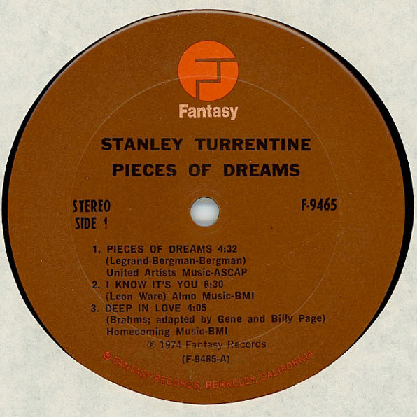 Stanley Turrentine : Pieces Of Dreams (LP, Album, Pit)