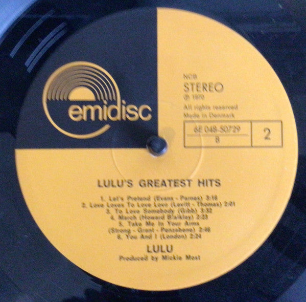 Lulu : Lulu's Greatest Hits (LP, Comp)