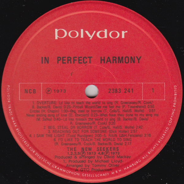 The New Seekers : In Perfect Harmony (LP, Comp)