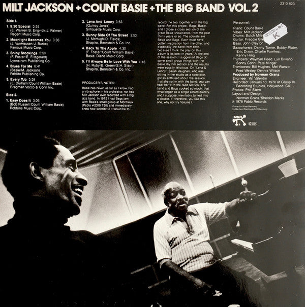 Milt Jackson + Count Basie Big Band : Milt Jackson + Count Basie + The Big Band Vol. 2 (LP)