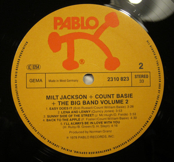 Milt Jackson + Count Basie Big Band : Milt Jackson + Count Basie + The Big Band Vol. 2 (LP)