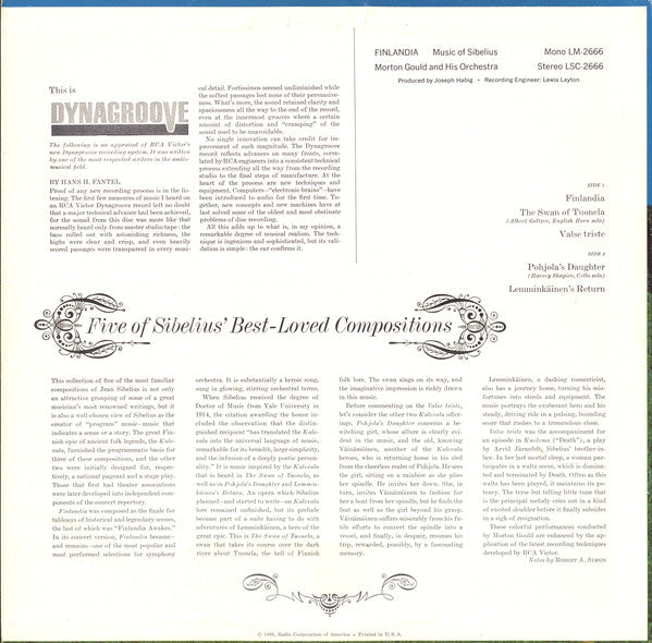 Jean Sibelius / Morton Gould : Finlandia – Music Of Sibelius (LP, Mono)
