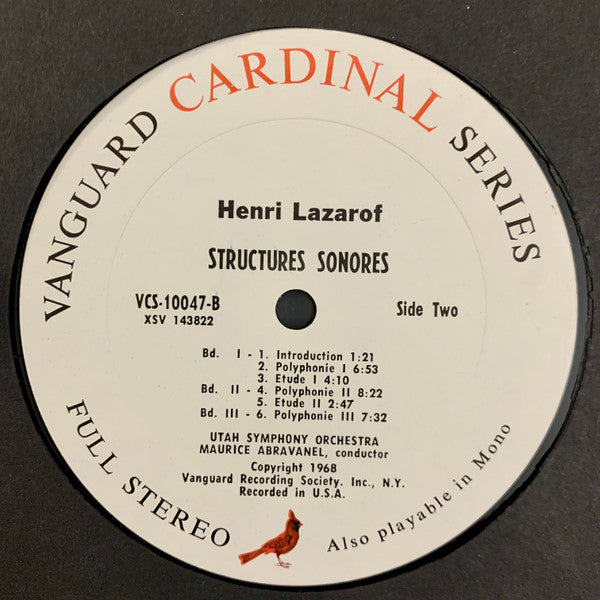 Edgard Varèse / Henri Lazarof - Utah Symphony Orchestra / Maurice Abravanel, Ariel Bybee / Bass Ensemble Of The University Of Utah Civic Chorale ; Newell Weight : Nocturnal / Ecuatorial / Structures Sonores (LP, Album)