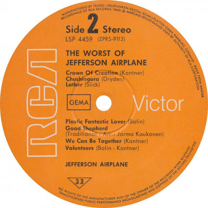Jefferson Airplane : The Worst Of Jefferson Airplane (LP, Comp)