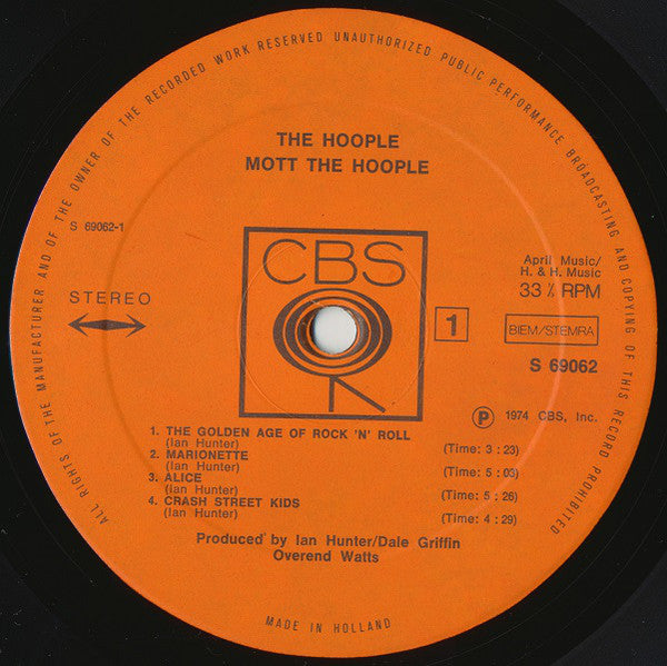 Mott The Hoople : The Hoople (LP, Album)