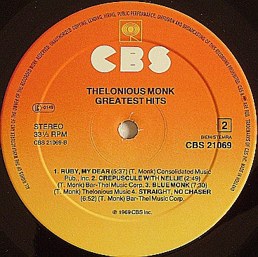 Thelonious Monk : Greatest Hits (LP, Comp, RE)