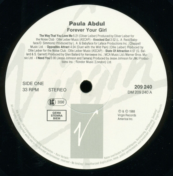 Paula Abdul : Forever Your Girl (LP, Album)