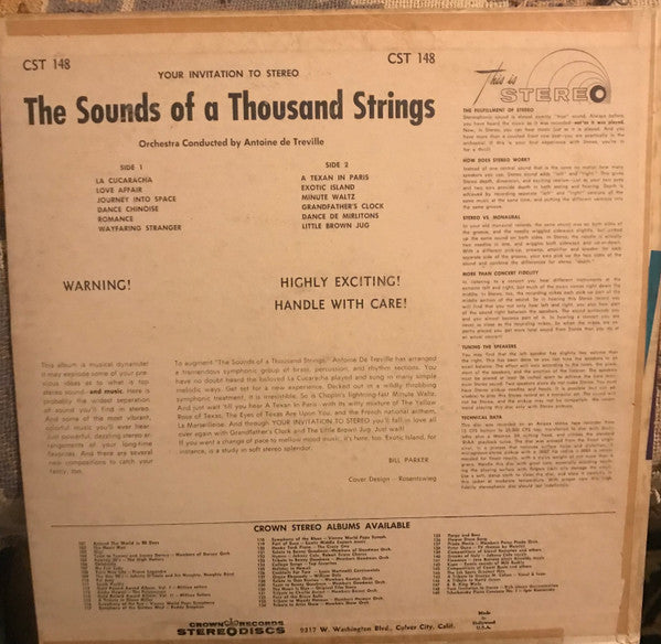 Sounds Of A Thousand Strings : Your Invitation To Stereo (LP, Album, Red)