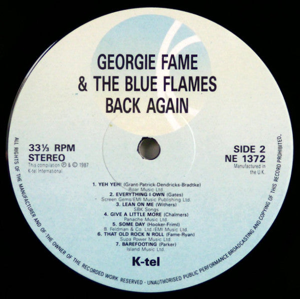 Georgie Fame & The Blue Flames : Back Again (LP, Album)