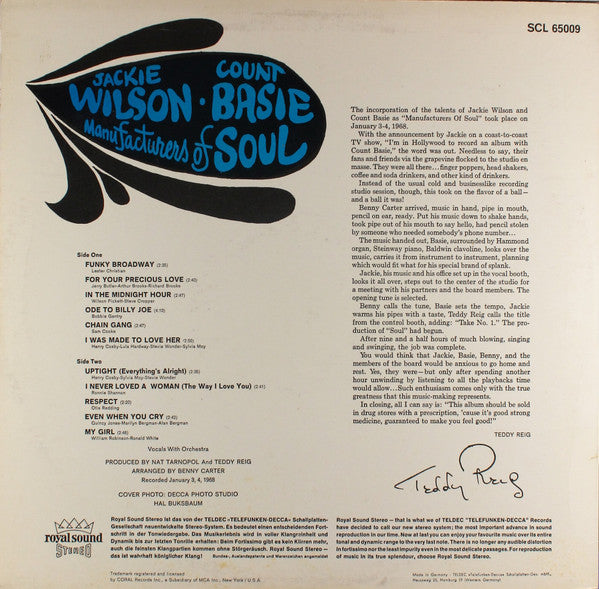 Jackie Wilson & Count Basie : Manufacturers Of Soul (LP)