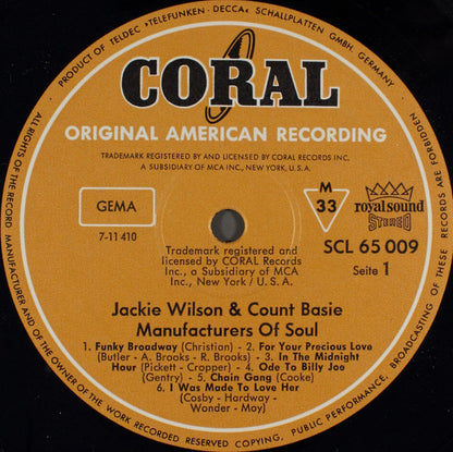 Jackie Wilson & Count Basie : Manufacturers Of Soul (LP)