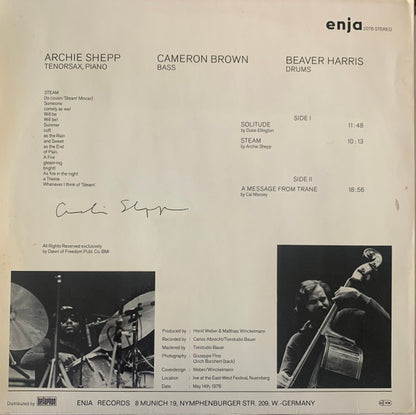 Archie Shepp : Steam (LP, Album)