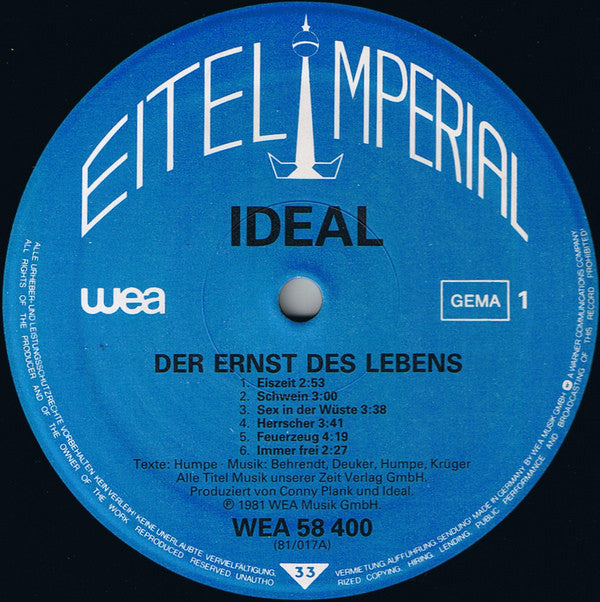 Ideal (3) : Der Ernst Des Lebens (LP, Album, (G))