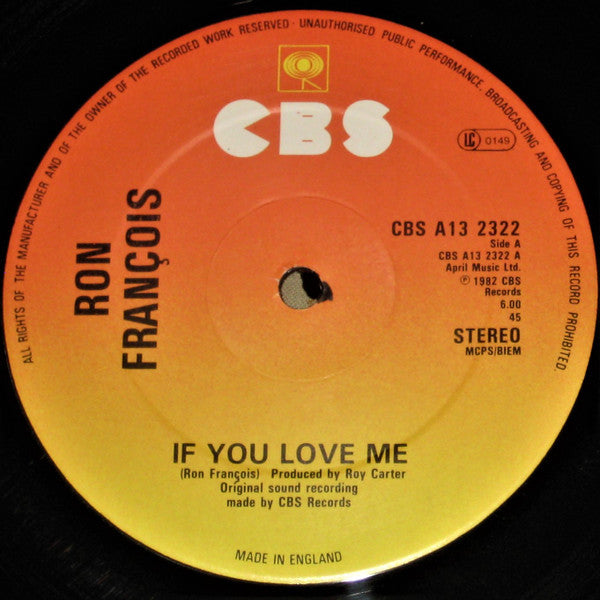 Ron Francois : If You Love Me (12")