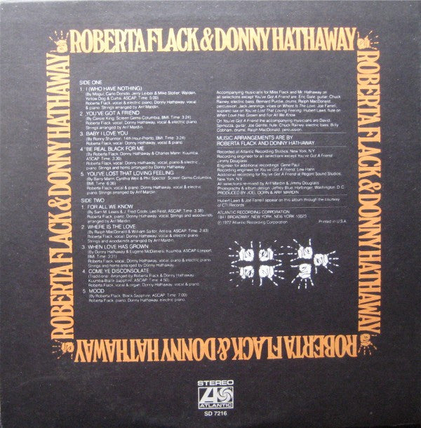 Roberta Flack & Donny Hathaway : Roberta Flack & Donny Hathaway (LP, Album, PR )