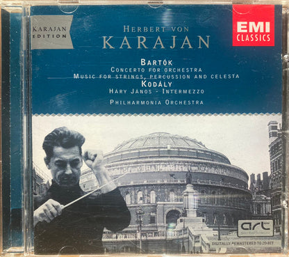 Béla Bartók, Zoltán Kodály, Herbert von Karajan, Philharmonia Orchestra : Bartók / Concerto For Orchestra, Music For Strings, Percussion And Celesta • Kodály / Háry János - Intermezzo  (CD, Comp, Mono, RM)
