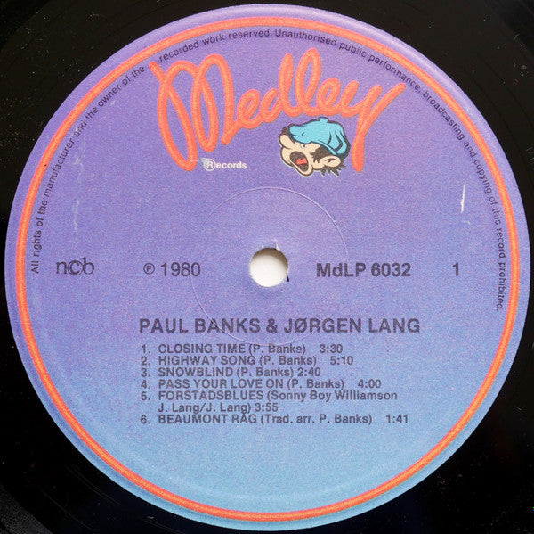 Paul Banks & Jørgen Lang Med Michael Friis Og Martin Andersen : Paul Banks & Jørgen Lang (LP, Album)