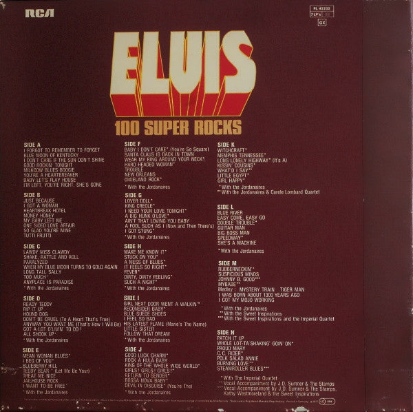 Elvis Presley : 100 Super Rocks (Box, Comp + 7xLP, Comp, Ora)
