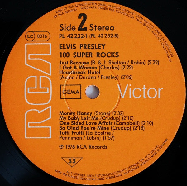 Elvis Presley : 100 Super Rocks (Box, Comp + 7xLP, Comp, Ora)