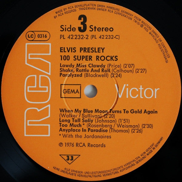 Elvis Presley : 100 Super Rocks (Box, Comp + 7xLP, Comp, Ora)