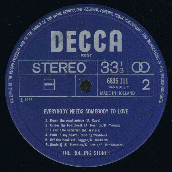The Rolling Stones : Everybody Needs Somebody To Love (LP, Album, RE)
