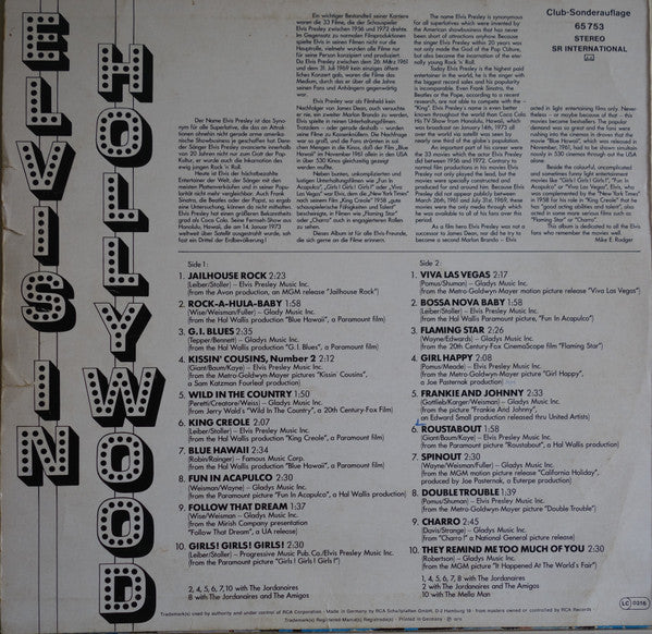 Elvis Presley : Elvis In Hollywood (LP, Comp, Club, S/Edition)