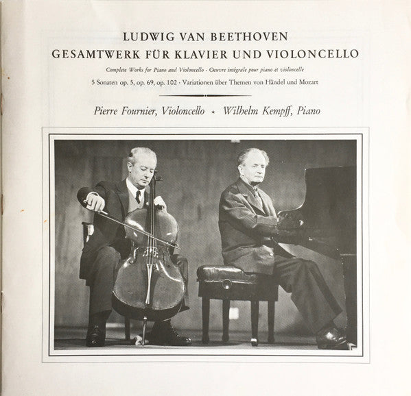 Ludwig van Beethoven, Wilhelm Kempff, Pierre Fournier : Gesamtwerk Für Klavier Und Violoncello (3xLP + Box, RE)