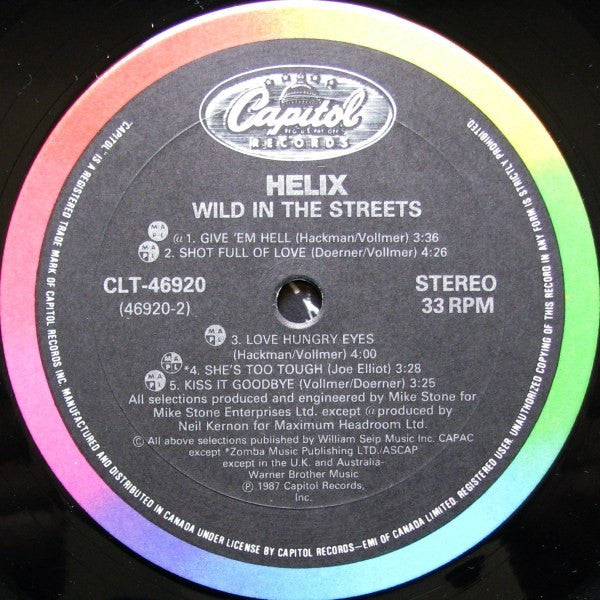 Helix (3) : Wild In The Streets (LP, Album)