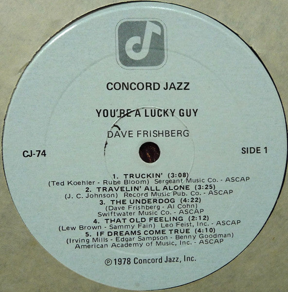 Dave Frishberg : You're A Lucky Guy (LP, Album)