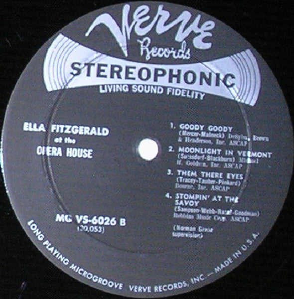 Ella Fitzgerald : Ella Fitzgerald At The Opera House (LP, Album)