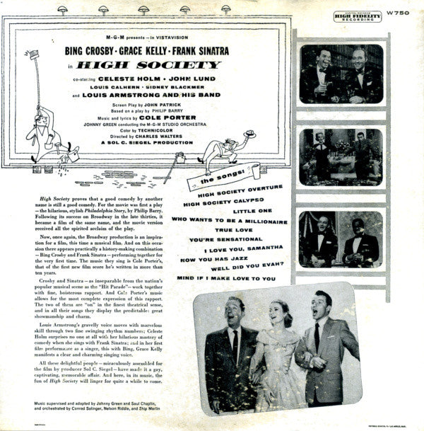 Bing Crosby - Grace Kelly - Frank Sinatra : High Society (Sound Track) (LP, Album, Mono, Scr)