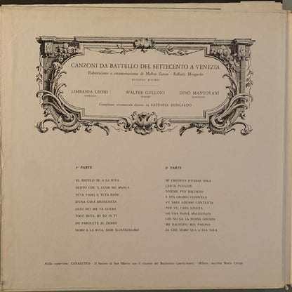 Raffaele Mingardo : Canzoni Da Battello Del Settecento A Venezia (LP, Album, Tri)