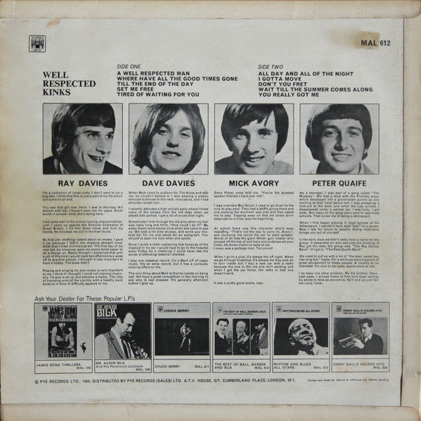 The Kinks : Well Respected Kinks (LP, Comp, Mon)