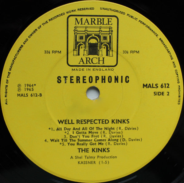 The Kinks : Well Respected Kinks (LP, Comp, Mon)