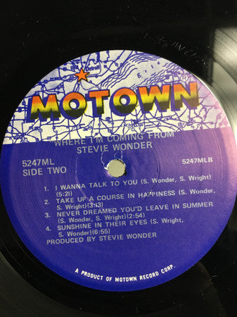 Stevie Wonder : Where I'm Coming From (LP, Album, RE)