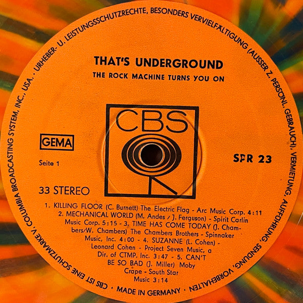 Various : That's Underground (The Rock Machine Turns You On) (LP, Comp, Ora)