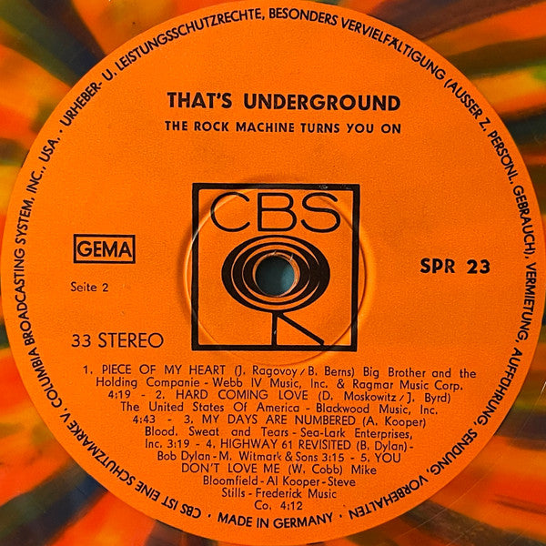 Various : That's Underground (The Rock Machine Turns You On) (LP, Comp, Ora)