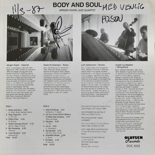 Jørgen Svare Jazz Quartet : Body And Soul (LP, Album)