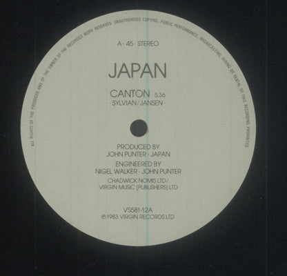 Japan : Canton / Visions Of China (Live) (12", Single, RE, Bar)