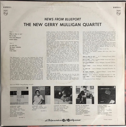 The New Gerry Mulligan Quartet : News From Blueport (LP, Album, Mono)