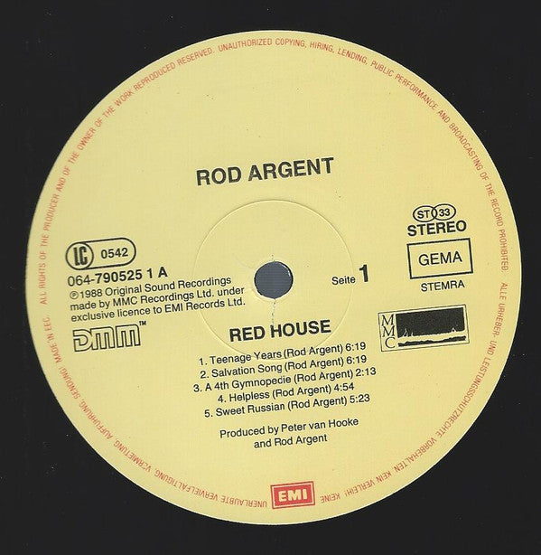 Rod Argent : Red House (LP, Album)