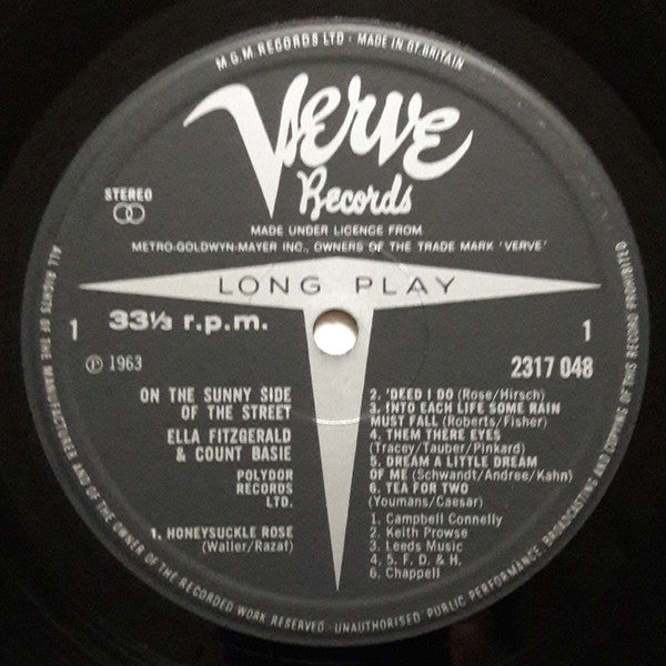 Ella Fitzgerald & Count Basie : On The Sunny Side Of The Street (LP, Album, RE)