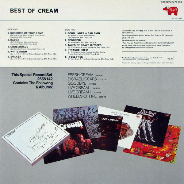 Cream (2) : Best Of Cream (LP, Comp, RE)