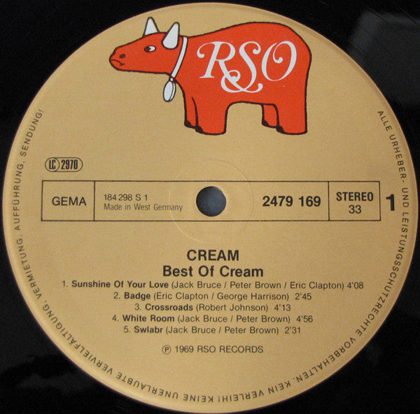 Cream (2) : Best Of Cream (LP, Comp, RE)