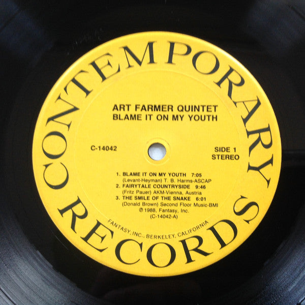 Art Farmer Quintet : Blame It On My Youth (LP, Album)