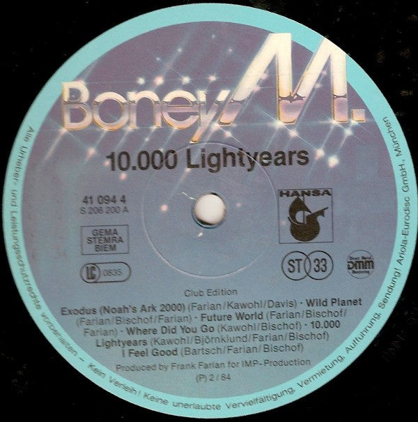 Boney M. : 10.000 Lightyears (LP, Album, Club)