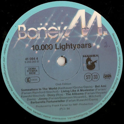 Boney M. : 10.000 Lightyears (LP, Album, Club)